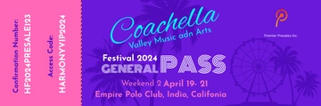 Free Coachella Presale Ticket Template to Edit Online