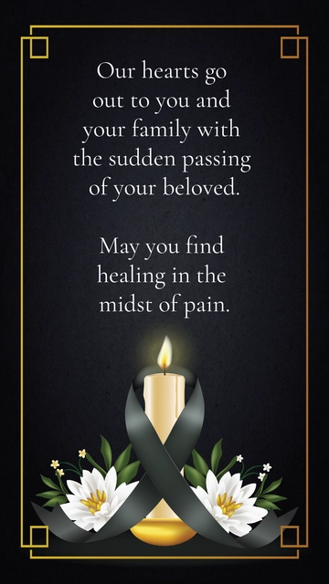 Free Condolence Message For Sudden Death Template to Edit Online
