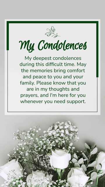 Free My Condolences Template to Edit Online