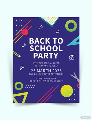 Creative Back to School Party Flyer Template