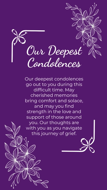 Free Our Deepest Condolences Template to Edit Online