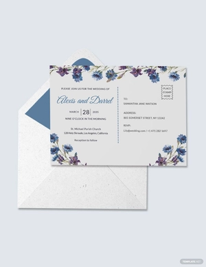 Elegant Fall Wedding Invitation Postcard Template
