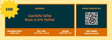 Free Coachella Concert Ticket Template to Edit Online