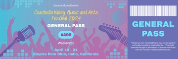 Free Coachella Cheapest Ticket Template to Edit Online