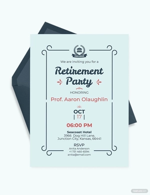 Simple Teacher Retirement Party Invitation Template