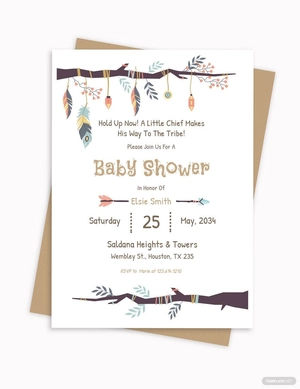 Elegant Tribal Baby Shower Invitation Template