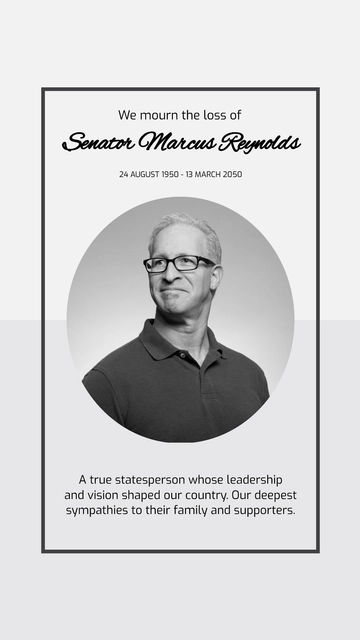 Free Politician Condolence Message Template to Edit Online