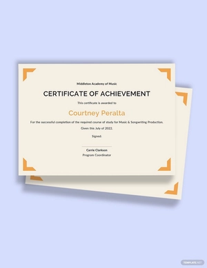 Music Achievement Certificate Template
