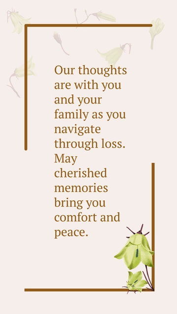 Free Greeting Condolences Instagram Post Template to Edit Online