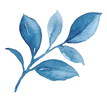 Free Simple Blue Watercolor Leaf Clipart to Edit Online