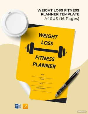 Weight Loss Fitness Planner Template