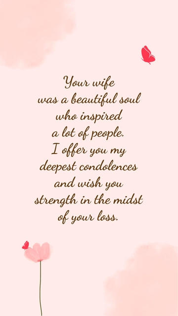 Free Condolence Messages For Loss Of Wife Template to Edit Online