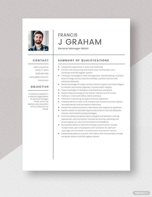 General Manager Retail Resume