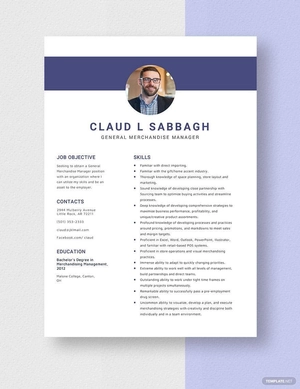 General Merchandise Manager Resume