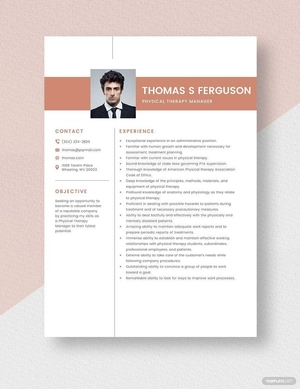 Physical Therapy Manager Resume