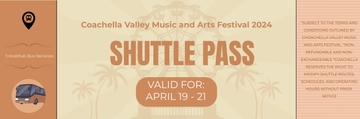 Free Coachella Bus Ticket Template to Edit Online
