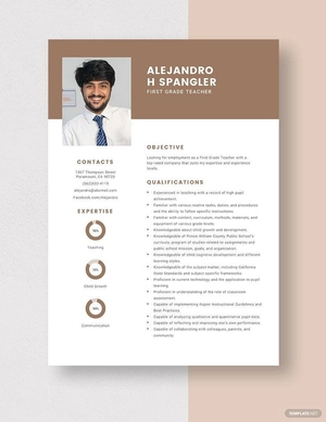 First Grade Teacher Resume