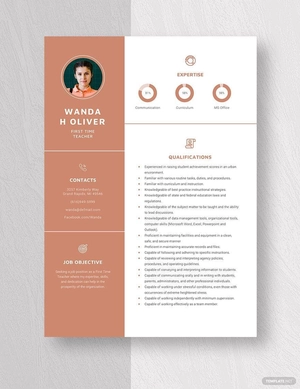 First Time Teacher Resume