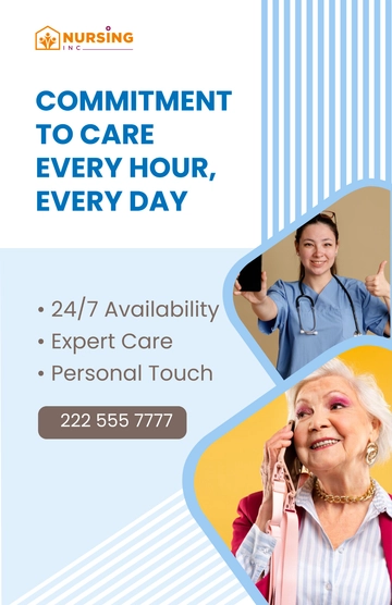 Free Dedicated Nursing Staff: Around the Clock Flyer Template to Edit Online