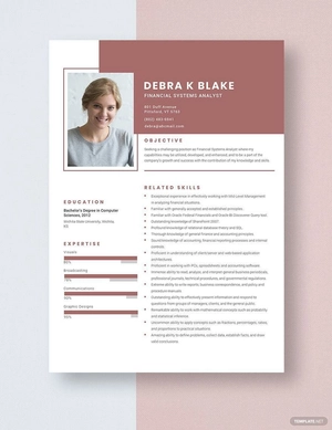 Financial Systems Analyst Resume