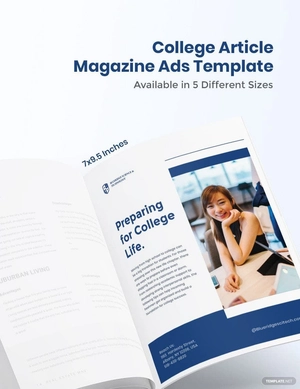College Article Magazine Ads Template