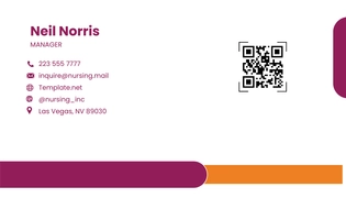 Free Nursing Home Administrator Business Card Template to Edit Online
