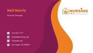 Free Physical Therapist Business Card Template to Edit Online