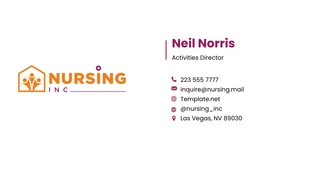 Free Activities Director Business Card Template to Edit Online