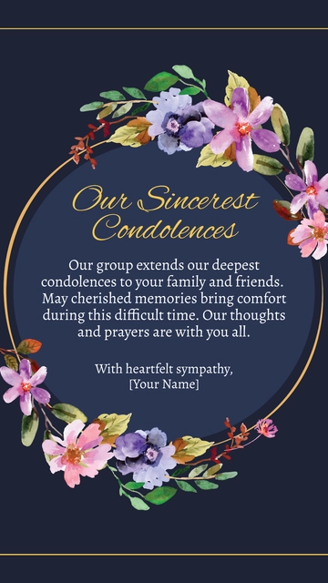 Free Group Condolence Card Template to Edit Online