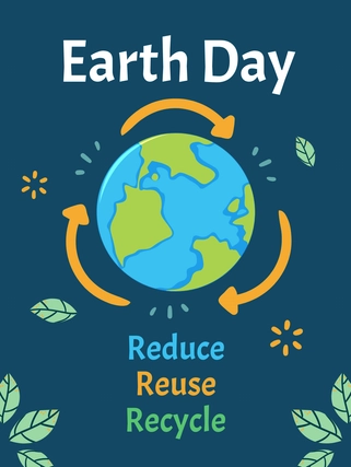 Free Earth Day Reduce Reuse Recycle Template to Edit Online