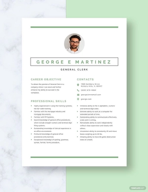 General Clerk Resume