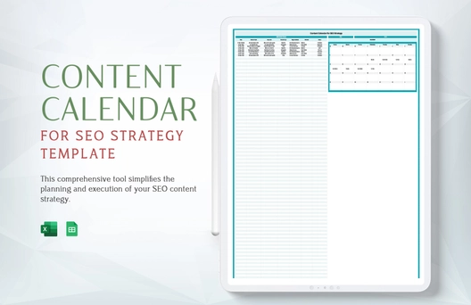 Content Calendar for SEO Strategy Template