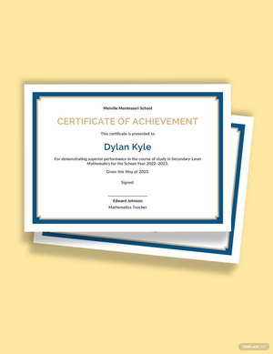 Student Achievement Certificate Template