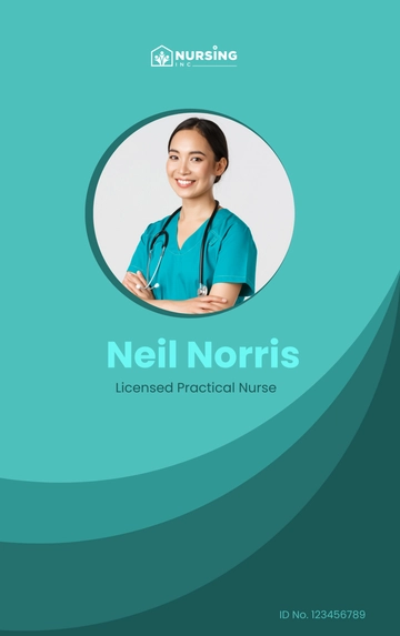 Free Licensed Practical Nurse ID Card Template to Edit Online