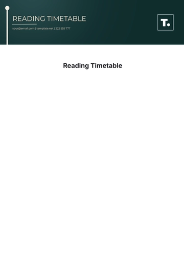 Free Reading Timetable Template to Edit Online | Template.net
