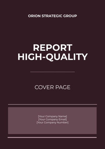 Free Report High-quality Cover Page Template to Edit Online