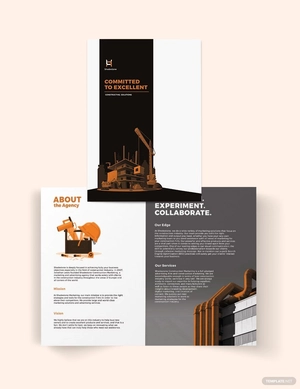 Construction Company Profile Bi-Fold-Brochure Template