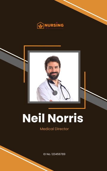 Free Medical Director ID Card Template to Edit Online