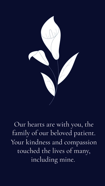 Free Condolence Message To Patient's Family Template to Edit Online