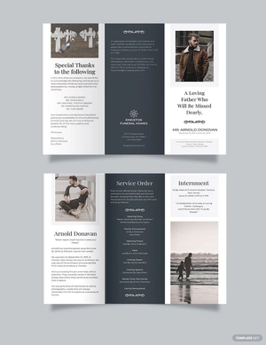 Editable Burial Funeral Tri-Fold Brochure Template