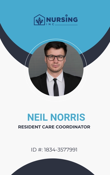 Free Resident Care Coordinator ID Card Template to Edit Online