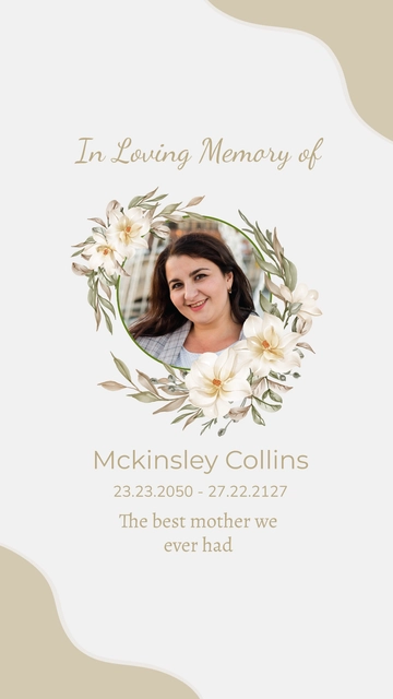 Free Remembering Mother Condolence Instagram Story Template to Edit Online