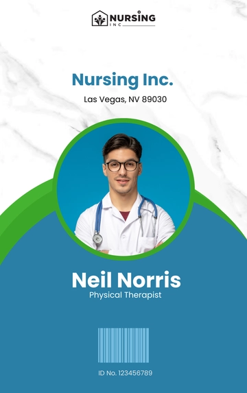 Free Physical Therapist ID Card Template to Edit Online