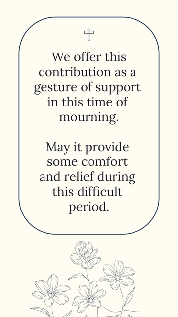 Free Condolence Contribution Message Template to Edit Online