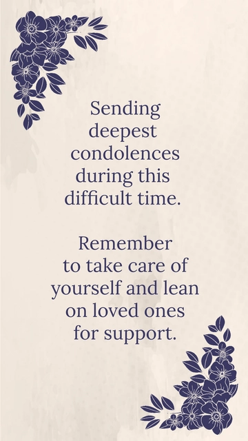 Free Health Condolence Message Template to Edit Online