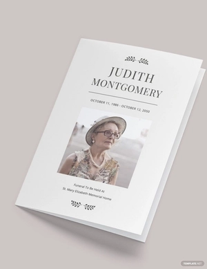 Religious Funeral Memorial Bi-Fold Brochure Template
