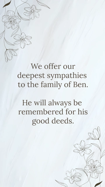 Free Official Condolence Message Template to Edit Online