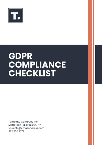 Free GDPR Compliance Checklist Template to Edit Online