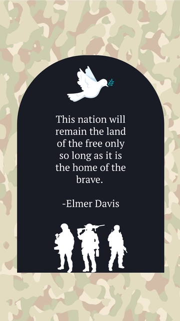 Free Condolence Rest In Peace Military Death Quote Template to Edit Online