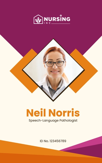 Free Speech-Language Pathologist ID Card Template to Edit Online